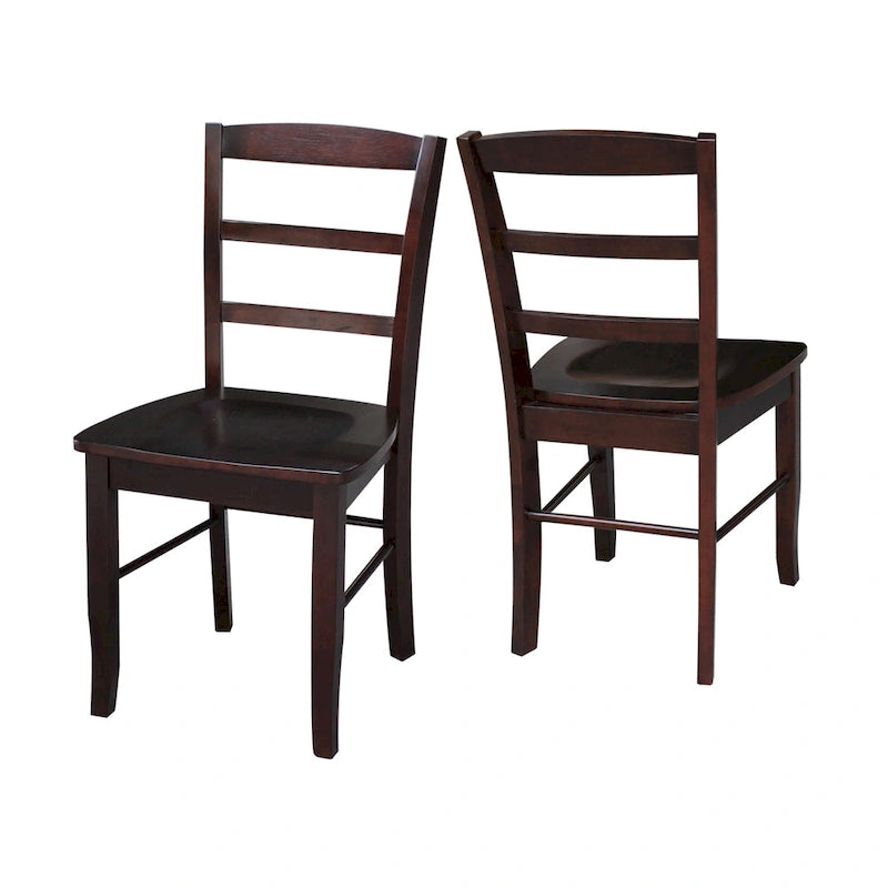 International Concepts Solid Wood Madrid Ladderback Chairs, Set of 2 - N/A