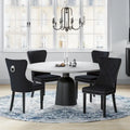 Grandview Tufted Wingback Dining Chair (Set of 4) with Nailhead and Ring Pulls