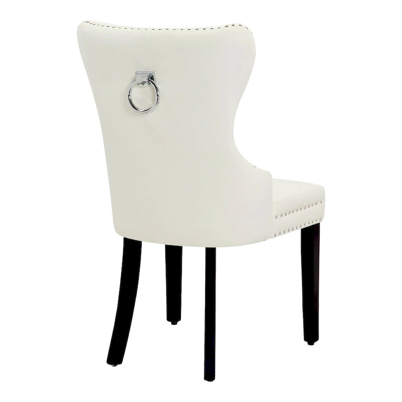 Grandview Tufted Wingback Dining Chair (Set of 4) with Nailhead and Ring Pulls