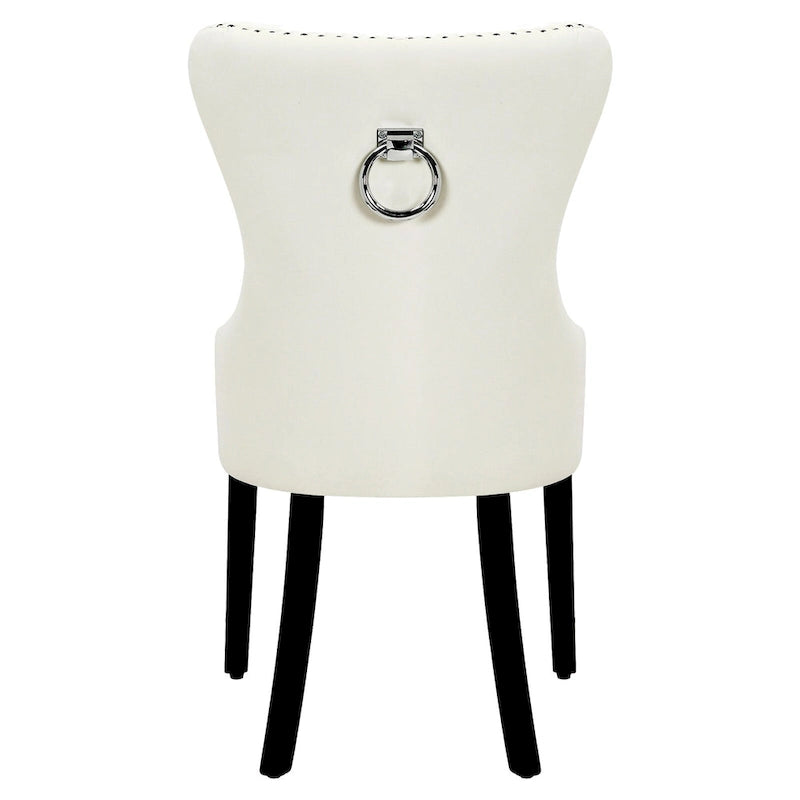 Grandview Tufted Wingback Dining Chair (Set of 4) with Nailhead and Ring Pulls