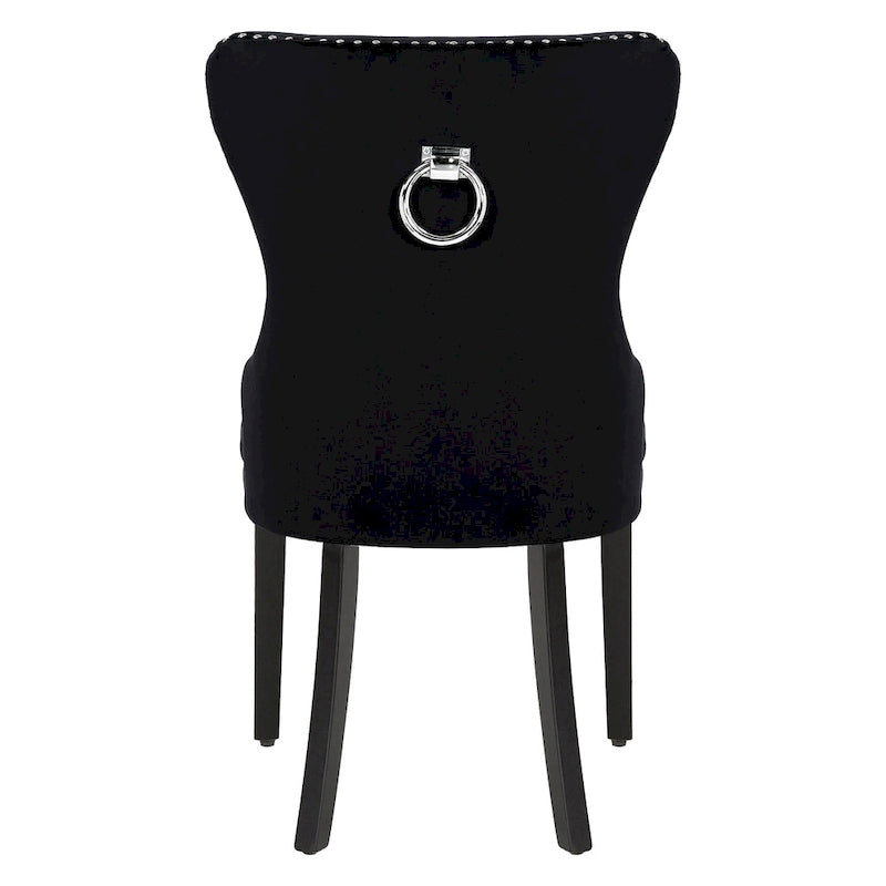 Grandview Tufted Wingback Dining Chair (Set of 4) with Nailhead and Ring Pulls