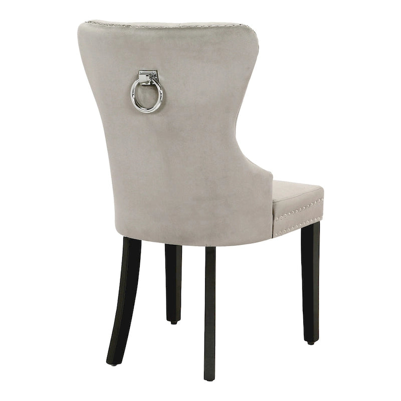 Grandview Tufted Wingback Dining Chair (Set of 4) with Nailhead and Ring Pulls
