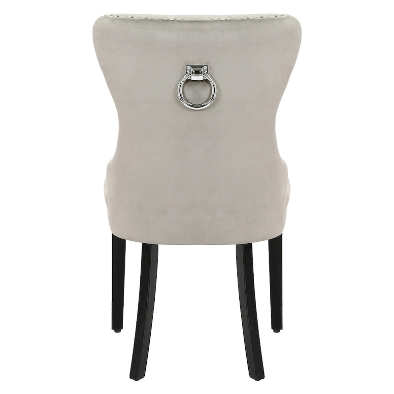Grandview Tufted Wingback Dining Chair (Set of 4) with Nailhead and Ring Pulls