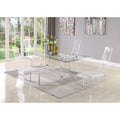 Somette Rectangular 5-Piece Glass Dining Set with Acrylic High-Back Side Chairs