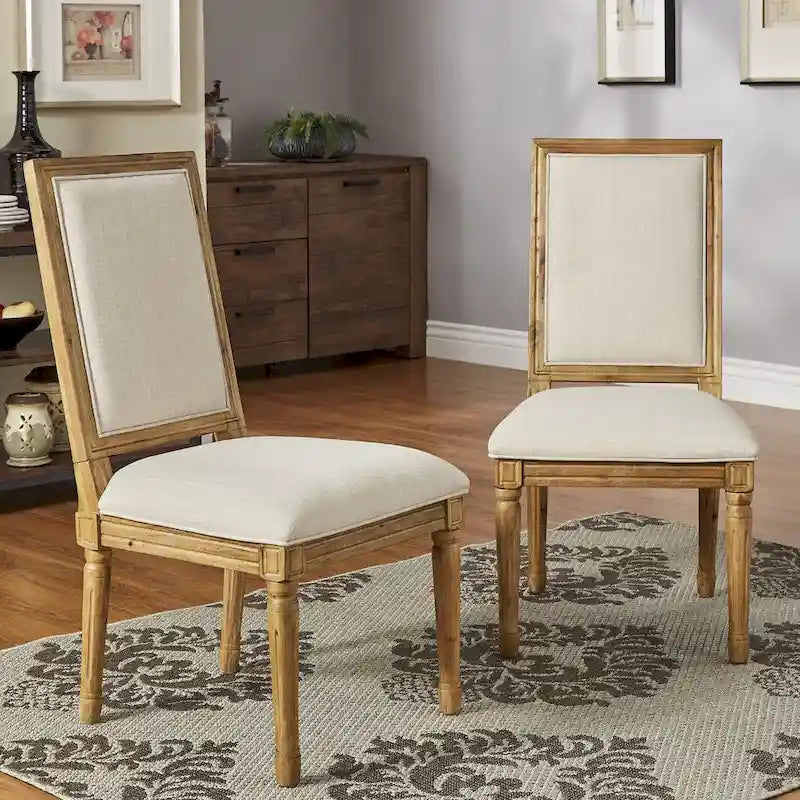 Deana Rectangular Linen Dining Chairs (Set of 2) by iNSPIRE Q Artisan