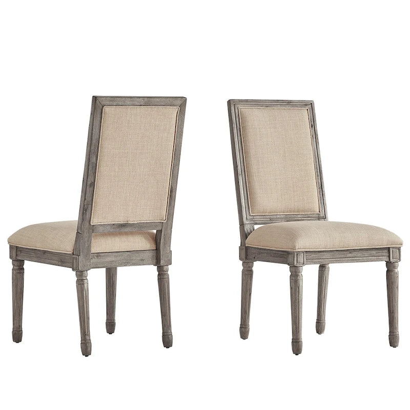 Deana Rectangular Linen Dining Chairs (Set of 2) by iNSPIRE Q Artisan