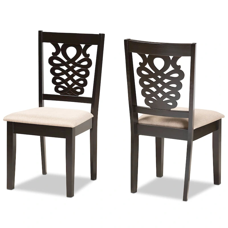 Gervais Modern and Contemporary Transitional 2-PC Dining Chair Set