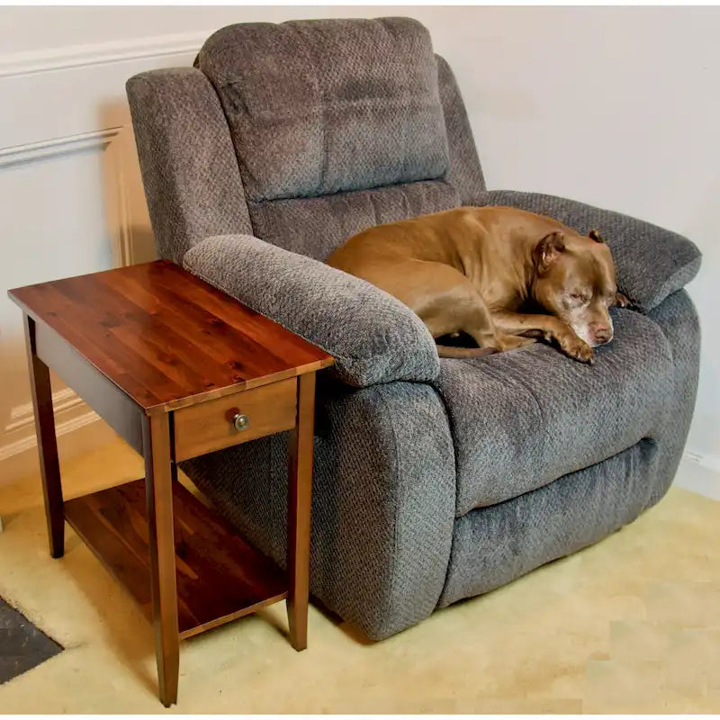 Porch & Den Holly Hill Solid Acacia Recliner End Table