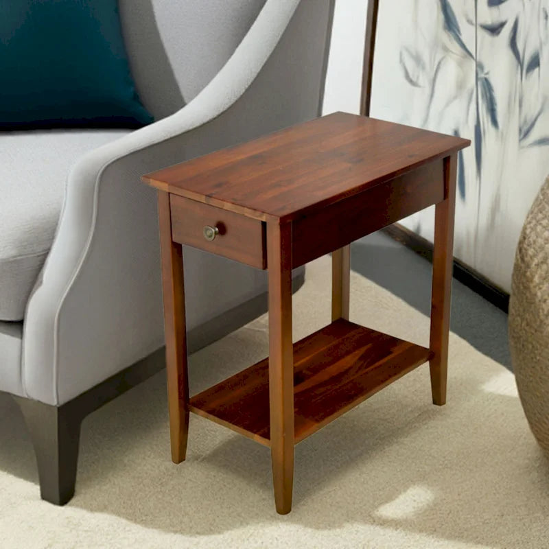 Porch & Den Holly Hill Solid Acacia Recliner End Table