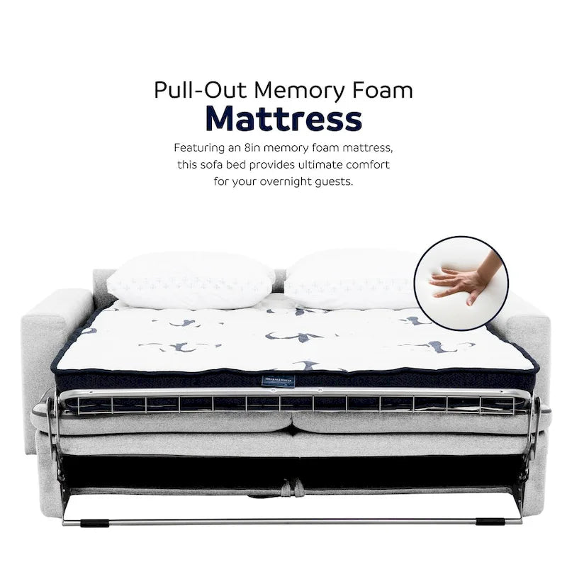 Stearns & Foster Giotto 78 in. Full Sleeper Sofa with Memory Foam Mattress
