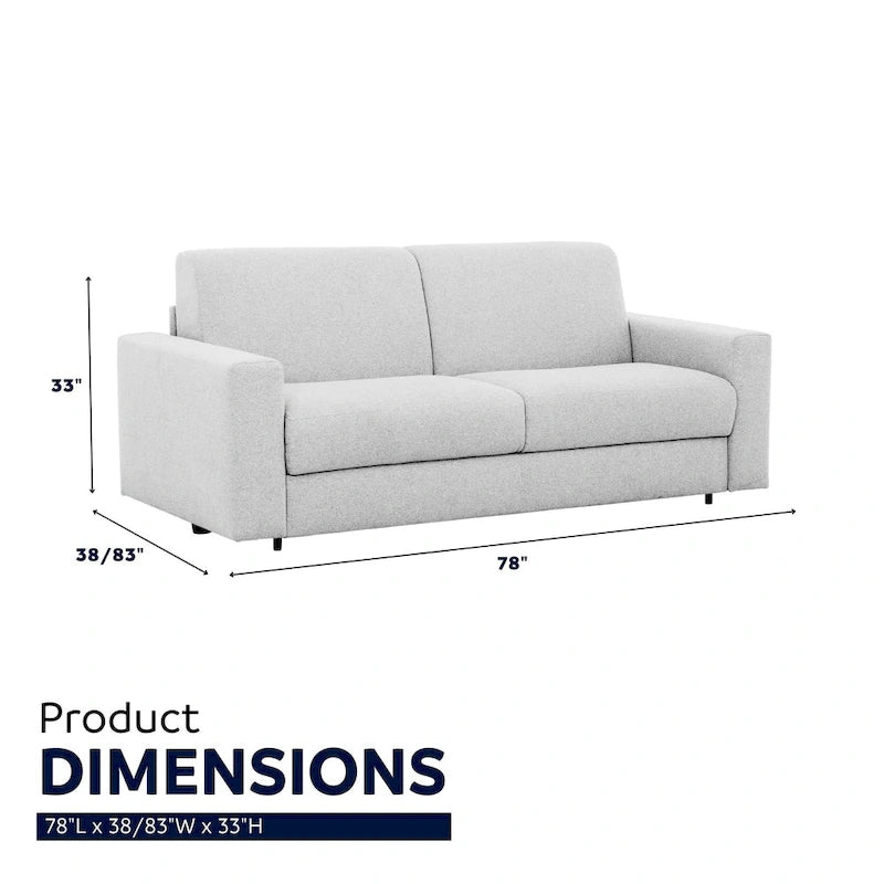 Stearns & Foster Giotto 78 in. Full Sleeper Sofa with Memory Foam Mattress