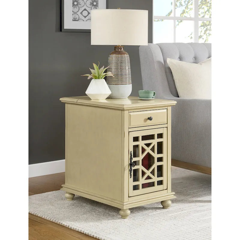 Elegant Chairside Table with Power by Martin Svensson Home