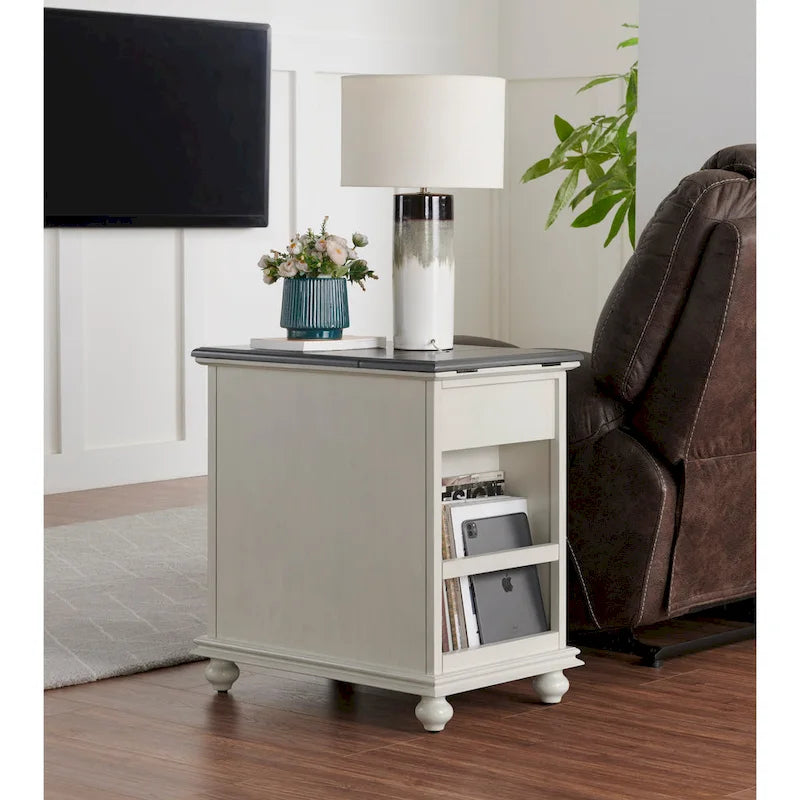 Elegant Chairside Table with Power by Martin Svensson Home