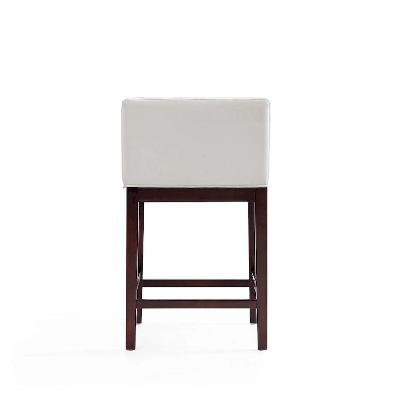 Manhattan Comfort Kingsley Dark Walnut Wood Counter Height Bar Stool (Set of 3)