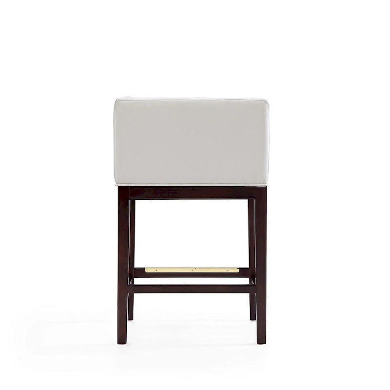 Manhattan Comfort Kingsley Dark Walnut Wood Counter Height Bar Stool (Set of 3)