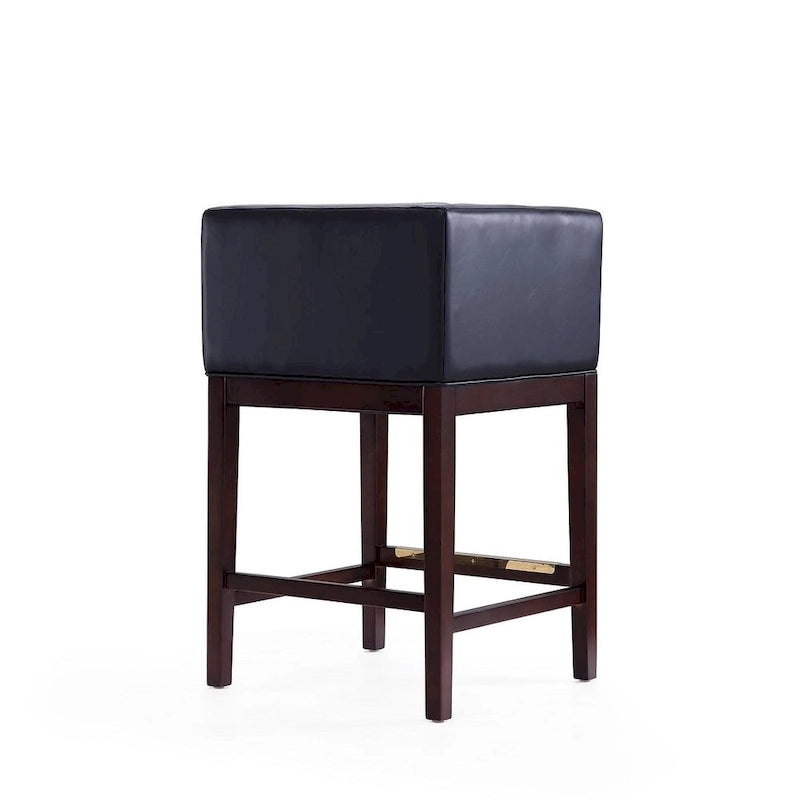Manhattan Comfort Kingsley Dark Walnut Wood Counter Height Bar Stool (Set of 3)