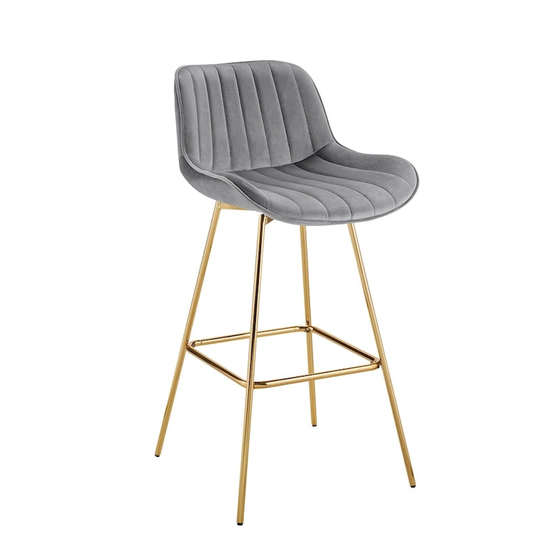 Art Leon Modern Swivel Velvet Barstool (Set of 2)