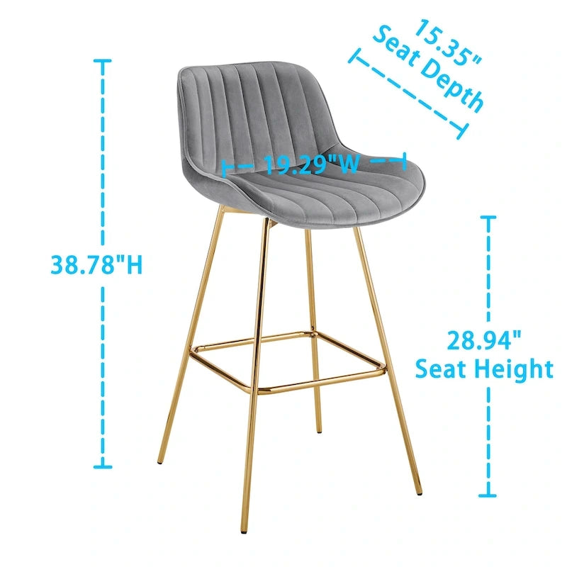 Art Leon Modern Swivel Velvet Barstool (Set of 2)