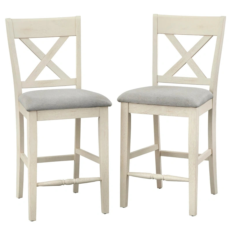 Lifestorey Montreal Crossback Counter Height Stools (Set of 2)