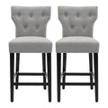 25 Inches Fabric Counter Height Bar Stools Button Tufted Upholstered Island Chairs Set of 2