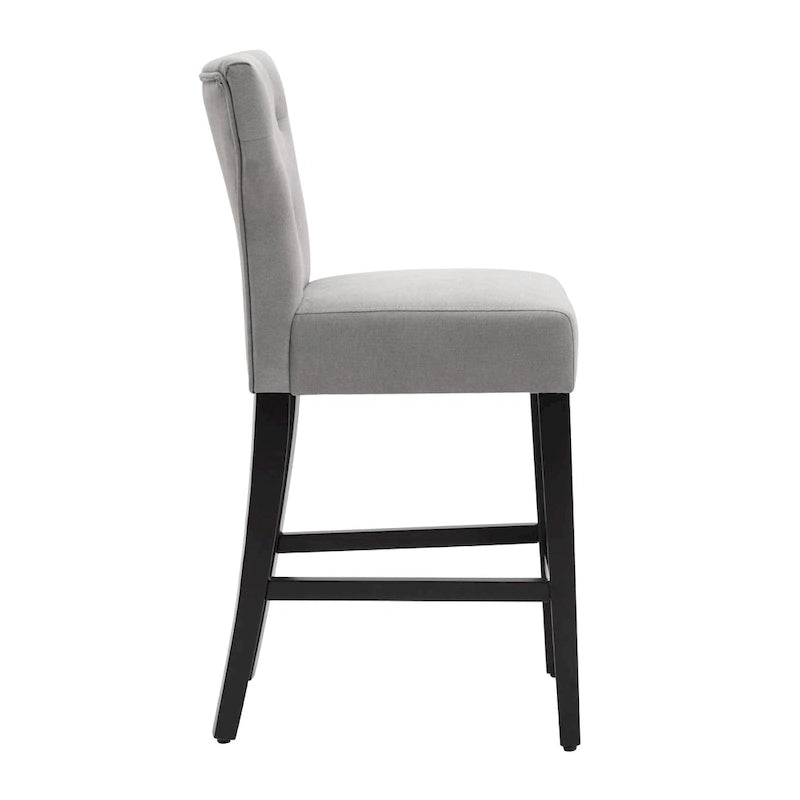 25 Inches Fabric Counter Height Bar Stools Button Tufted Upholstered Island Chairs Set of 2