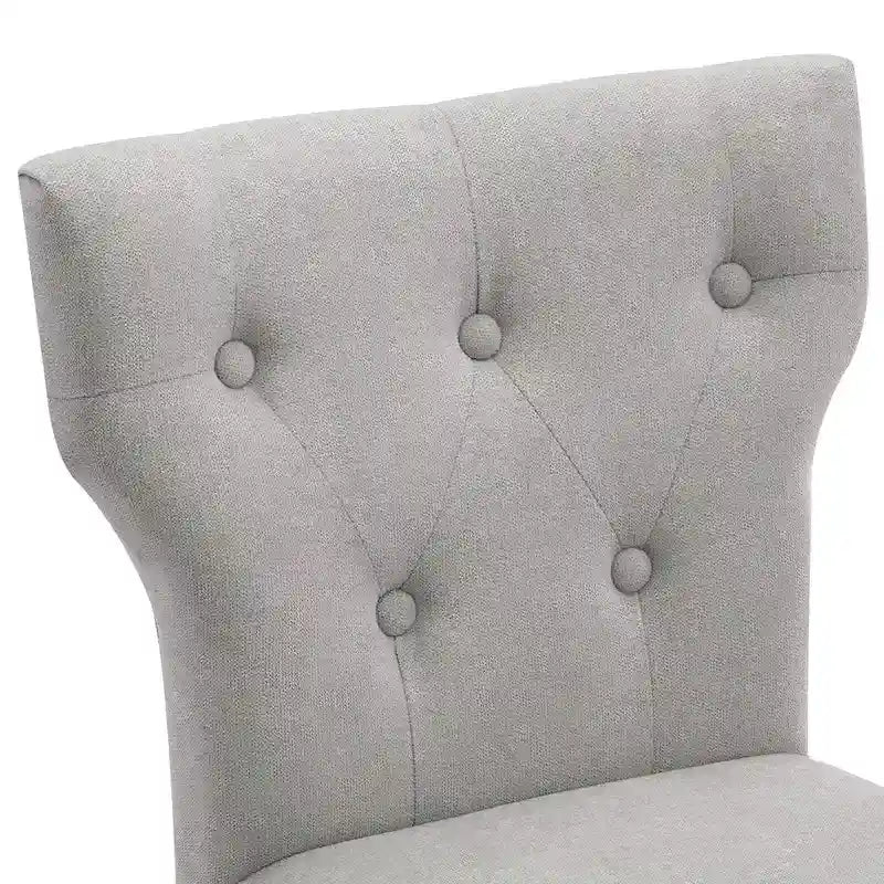25 Inches Fabric Counter Height Bar Stools Button Tufted Upholstered Island Chairs Set of 2