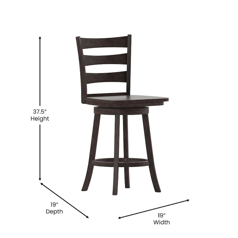 Commercial Wooden Swivel Counter Height Stool