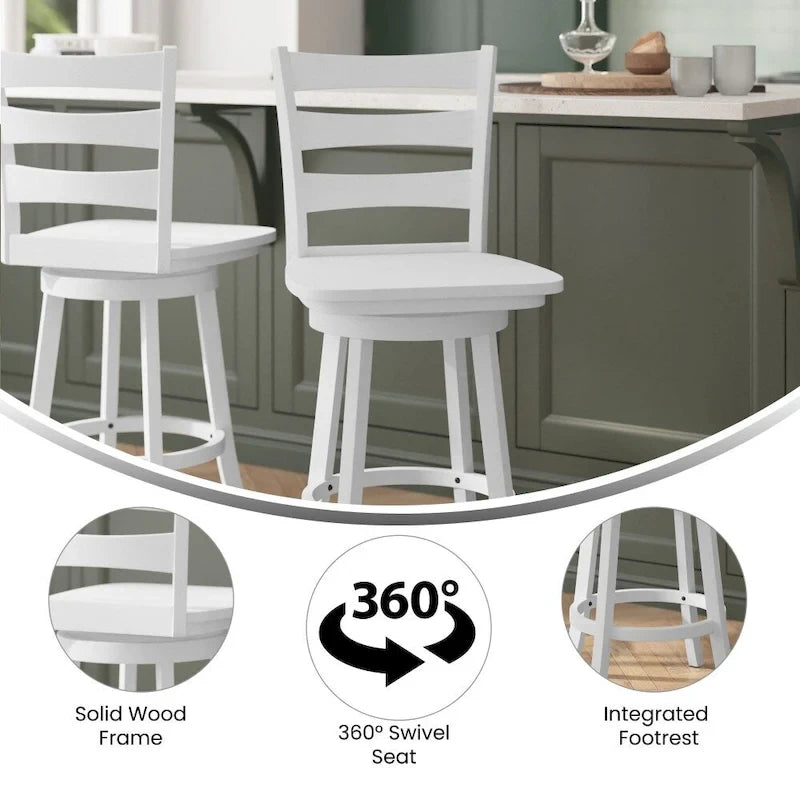 Commercial Wooden Swivel Counter Height Stool