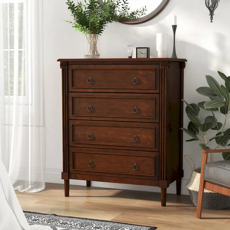 Joneigh Traditional Solid Wood 4-Drawer Chest by Furniture of America
