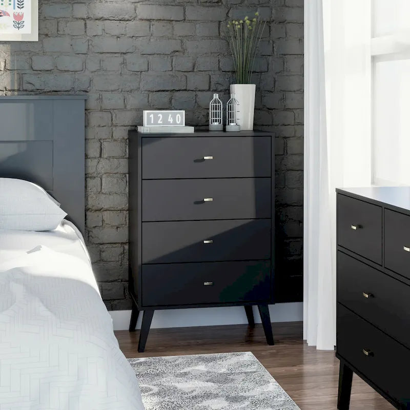 Prepac Milo Mid Century Modern 4-Drawer Chest
