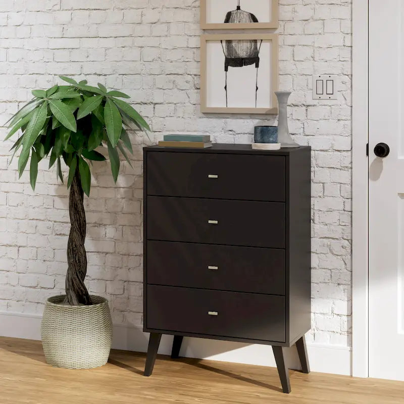 Prepac Milo Mid Century Modern 4-Drawer Chest
