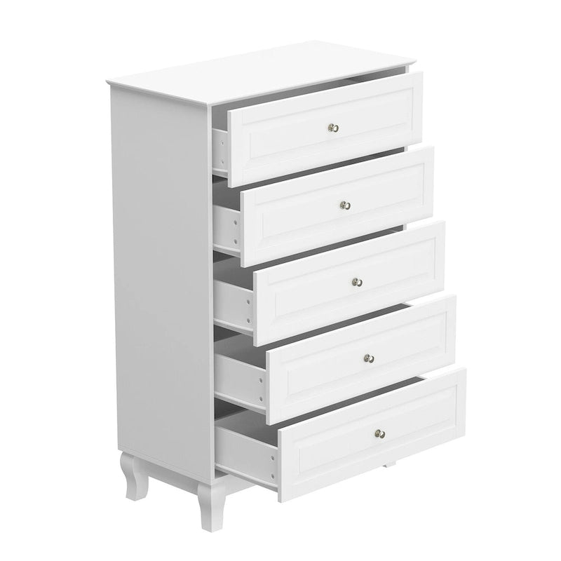 Timechee 5 Drawers Dresser Chests Chset of Drawers Organizer Lacquered