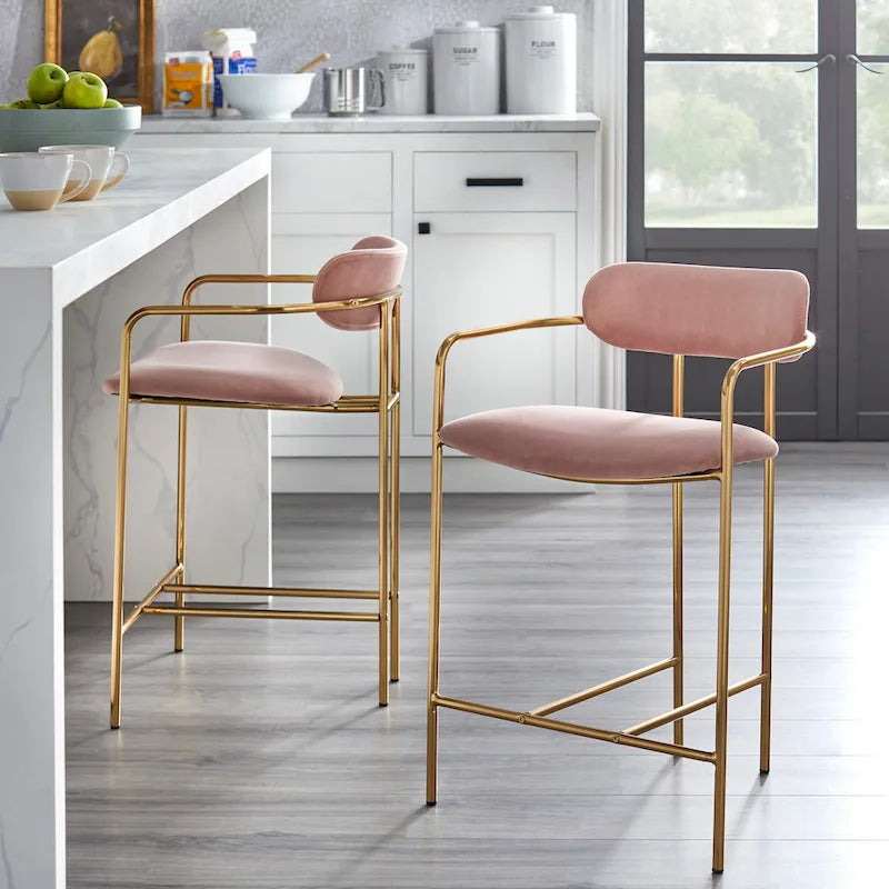 Simple Living Retro Velvet Stools (Set of 2)
