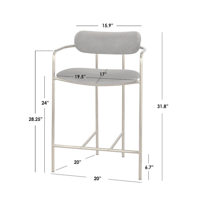 Simple Living Retro Velvet Stools (Set of 2)