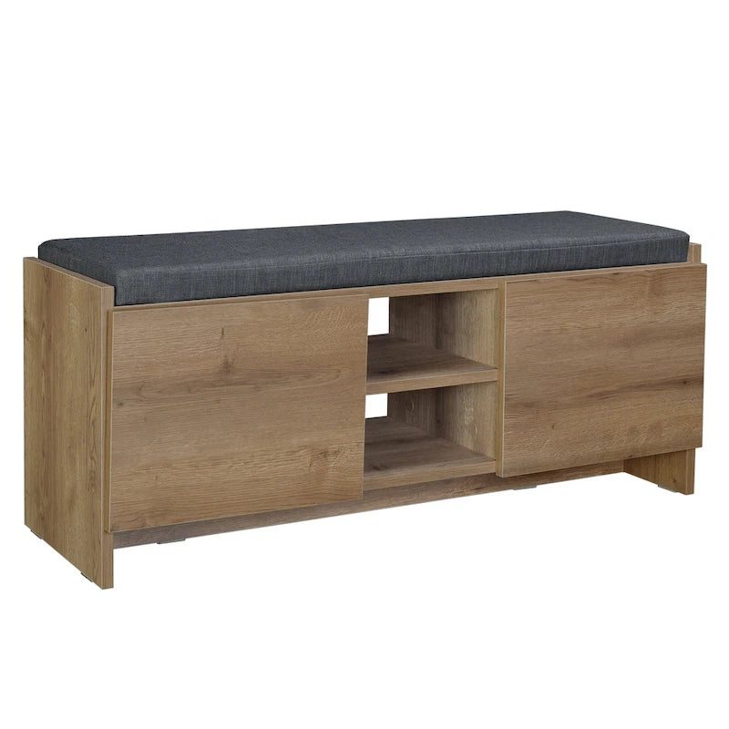 Niche Shoe Storage Cabinet with Shelves and Bench