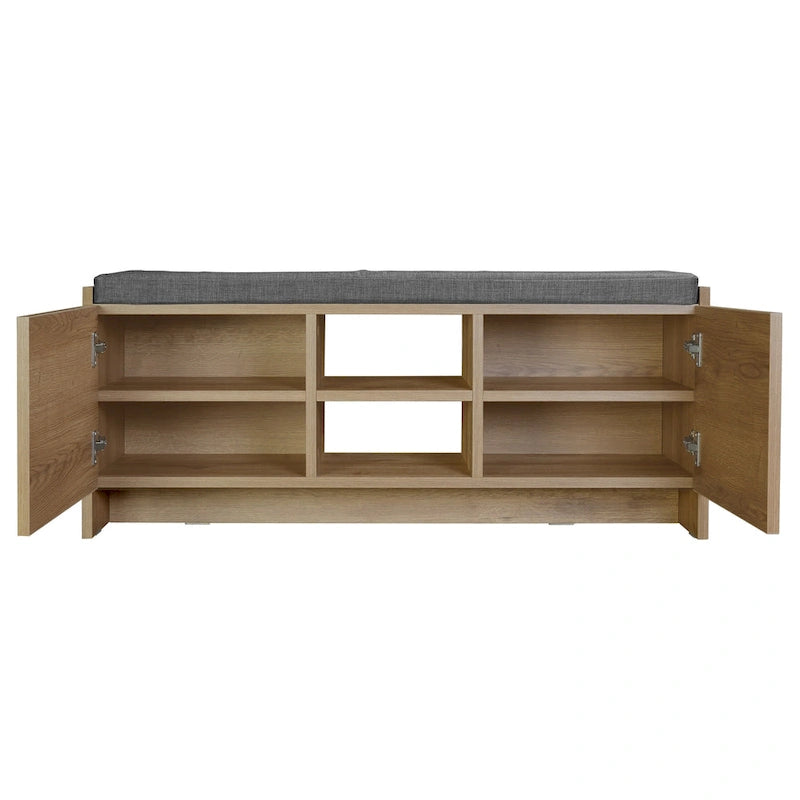 Niche Shoe Storage Cabinet with Shelves and Bench