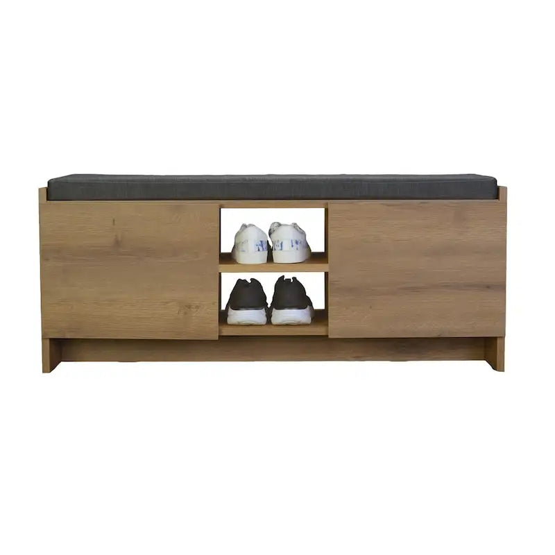 Niche Shoe Storage Cabinet with Shelves and Bench
