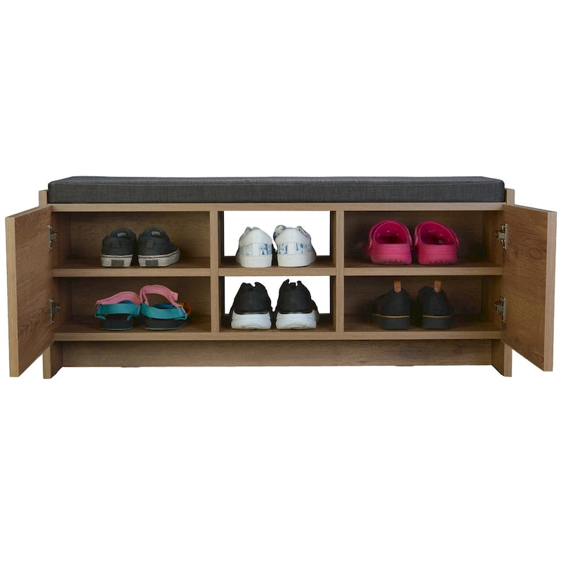 Niche Shoe Storage Cabinet with Shelves and Bench