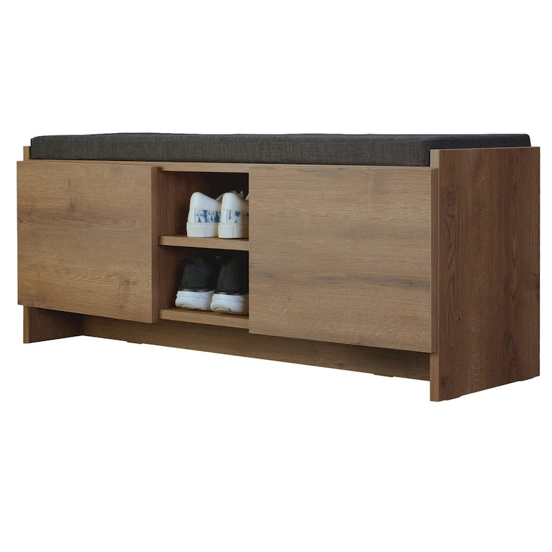 Niche Shoe Storage Cabinet with Shelves and Bench