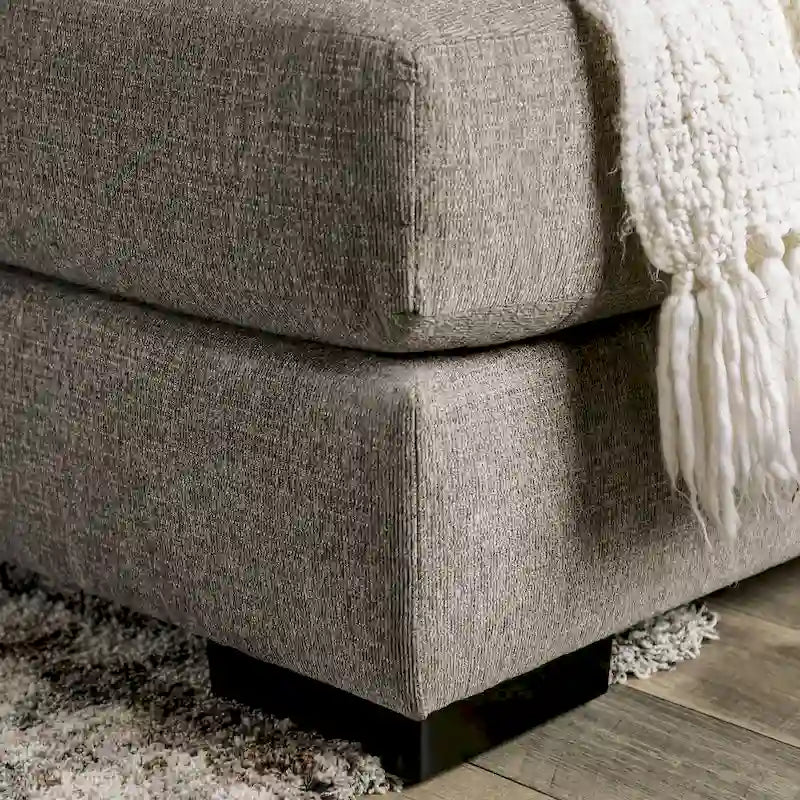 Stym Transitional Light Grey Chenille U-Shaped Sectional by Furniture of America