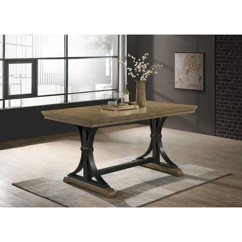 Roundhill Furniture Birmingham 7-piece Driftwood Finish Table with Nail Head Chairs Counter Height Dining Set