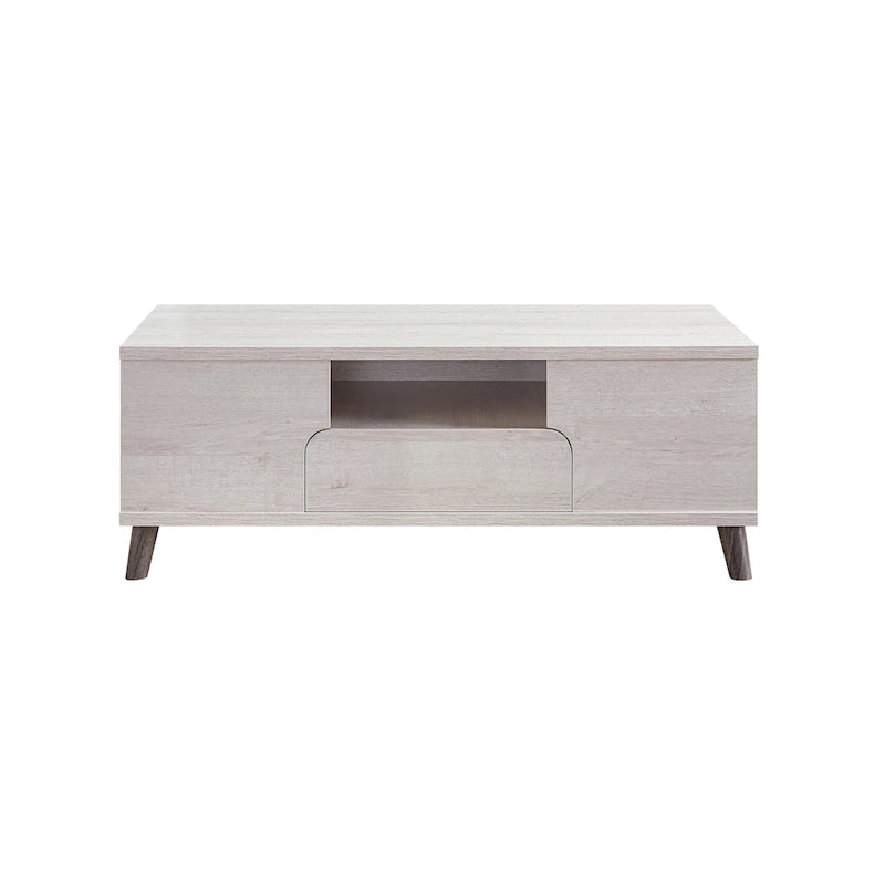 Mankx Mid-Century Modern White 47-inch 3-Shelf Coffee Table by Furniture of America