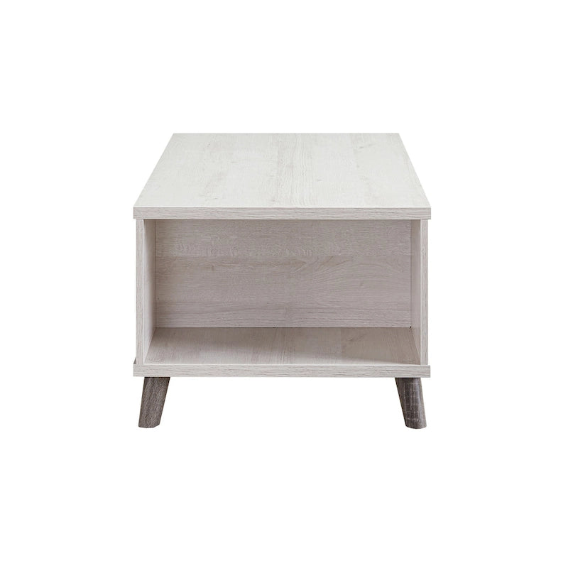 Mankx Mid-Century Modern White 47-inch 3-Shelf Coffee Table by Furniture of America