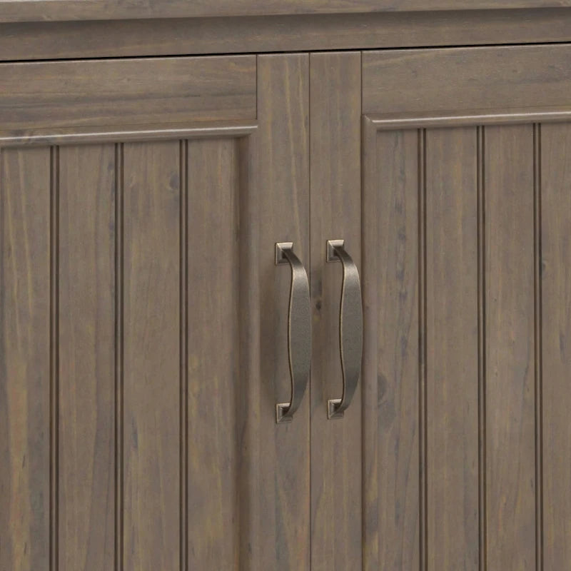 WYNDENHALL Rowan SOLID WOOD 32 inch Wide Contemporary Low Storage Cabinet in Smoky Brown - 14d x 32 w x 31h