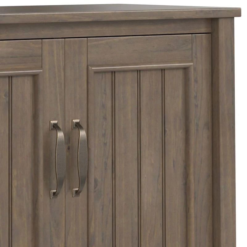 WYNDENHALL Rowan SOLID WOOD 32 inch Wide Contemporary Low Storage Cabinet in Smoky Brown - 14d x 32 w x 31h