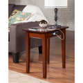 AFI Shaker Chair Side Table with Built-in Charger in Walnut