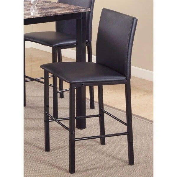 Roundhill Furniture Citico Counter Height Brown/Black Faux Marble 5-piece Dining Set