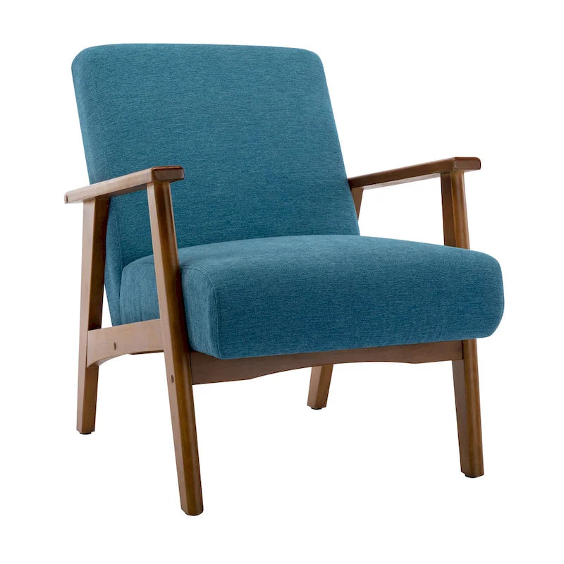 Porthos Home Sena Accent Chair With Wooden Legs & Suede Upholstery