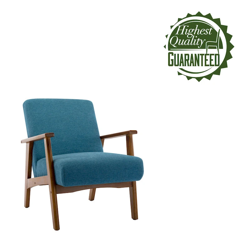 Porthos Home Sena Accent Chair With Wooden Legs & Suede Upholstery