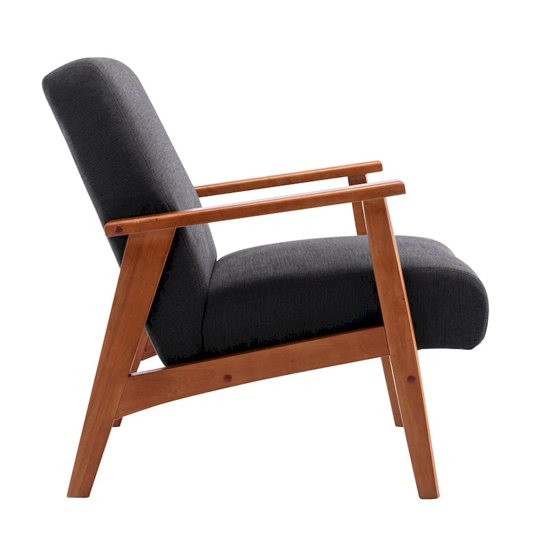 Porthos Home Sena Accent Chair With Wooden Legs & Suede Upholstery
